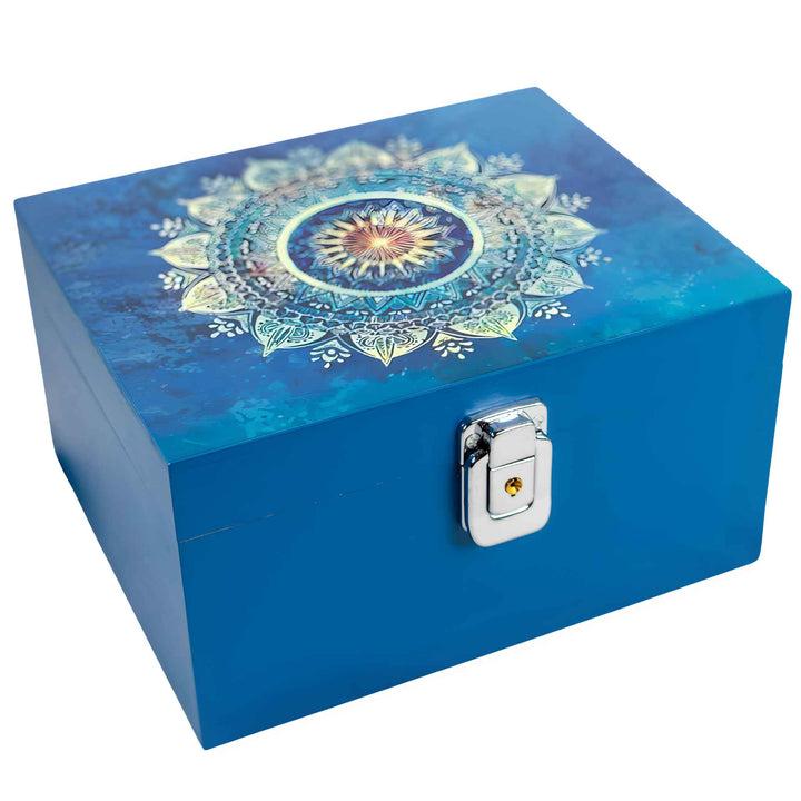Blue Mandala Swag Gear Stash Box Closed - Up N Smoke