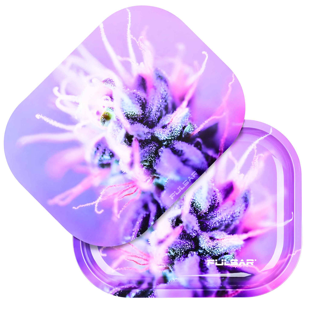 Pulsar Flowering Metal Rolling Tray With Magnetic Lid - Up N Smoke