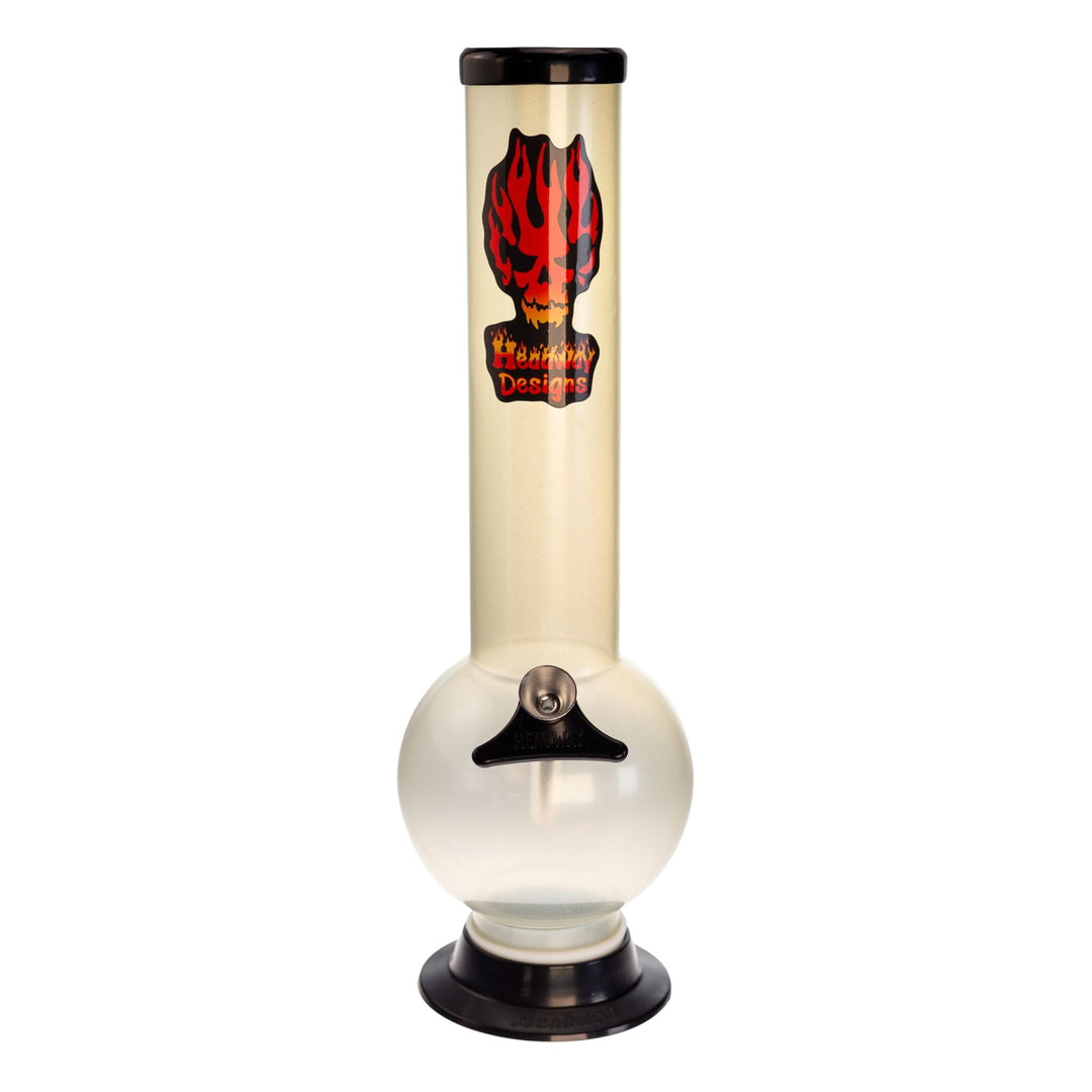 Front view photograph of a 12'' frosted Headway Designs bubble water pipe. - Up N Smoke.
