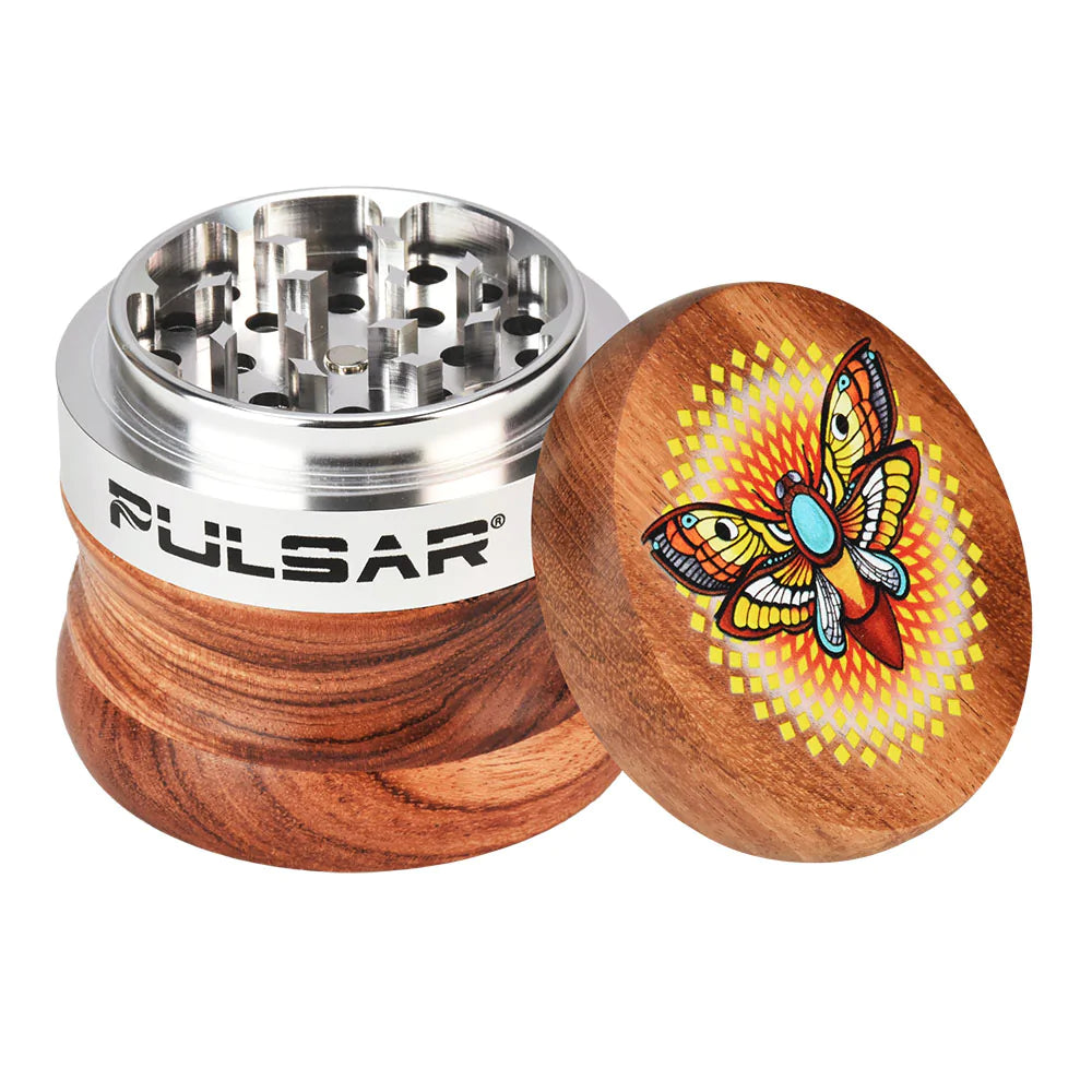 Pulsar Hybrid Wood & Aluminum Herb Grinder, 420 grinders