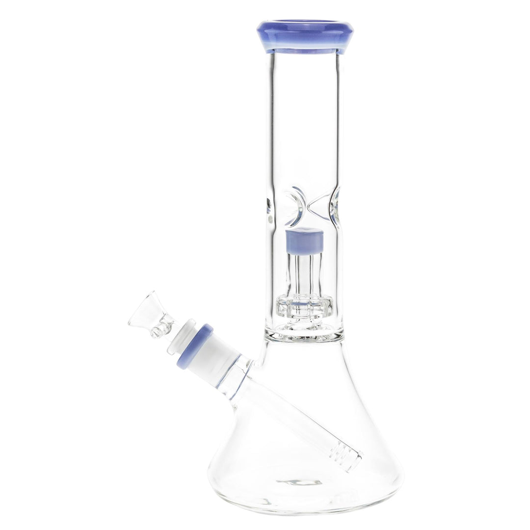 Beaker Water Pipe 10.5” on a white background left angle - Up N Smoke