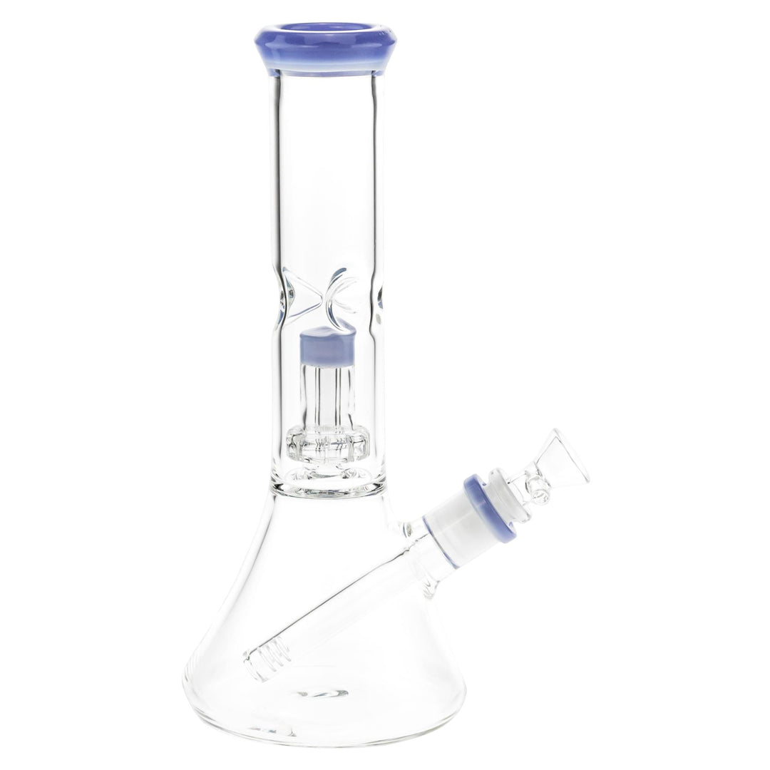 Beaker Water Pipe 10.5” on a white background right angle - Up N Smoke