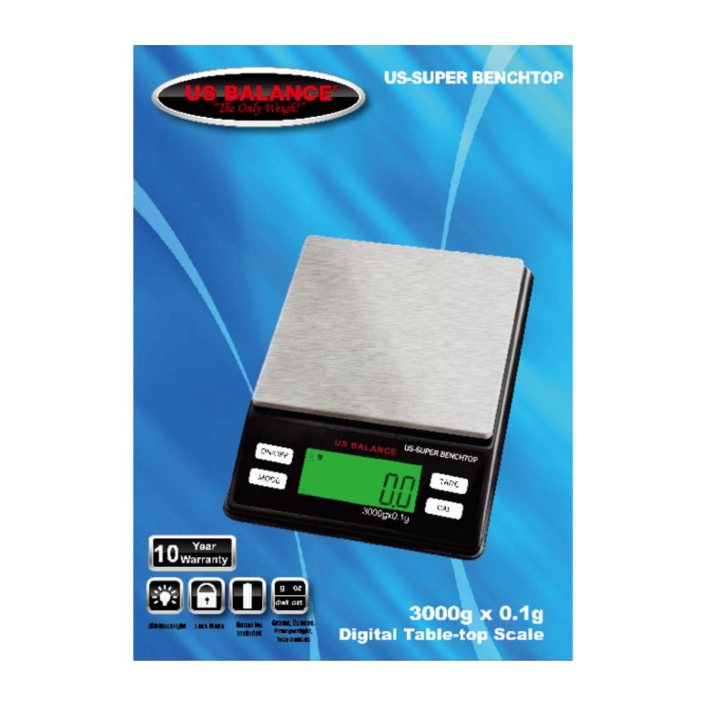 US-Super Benchtop 3000g x .1g Digital Scale - Up N Smoke