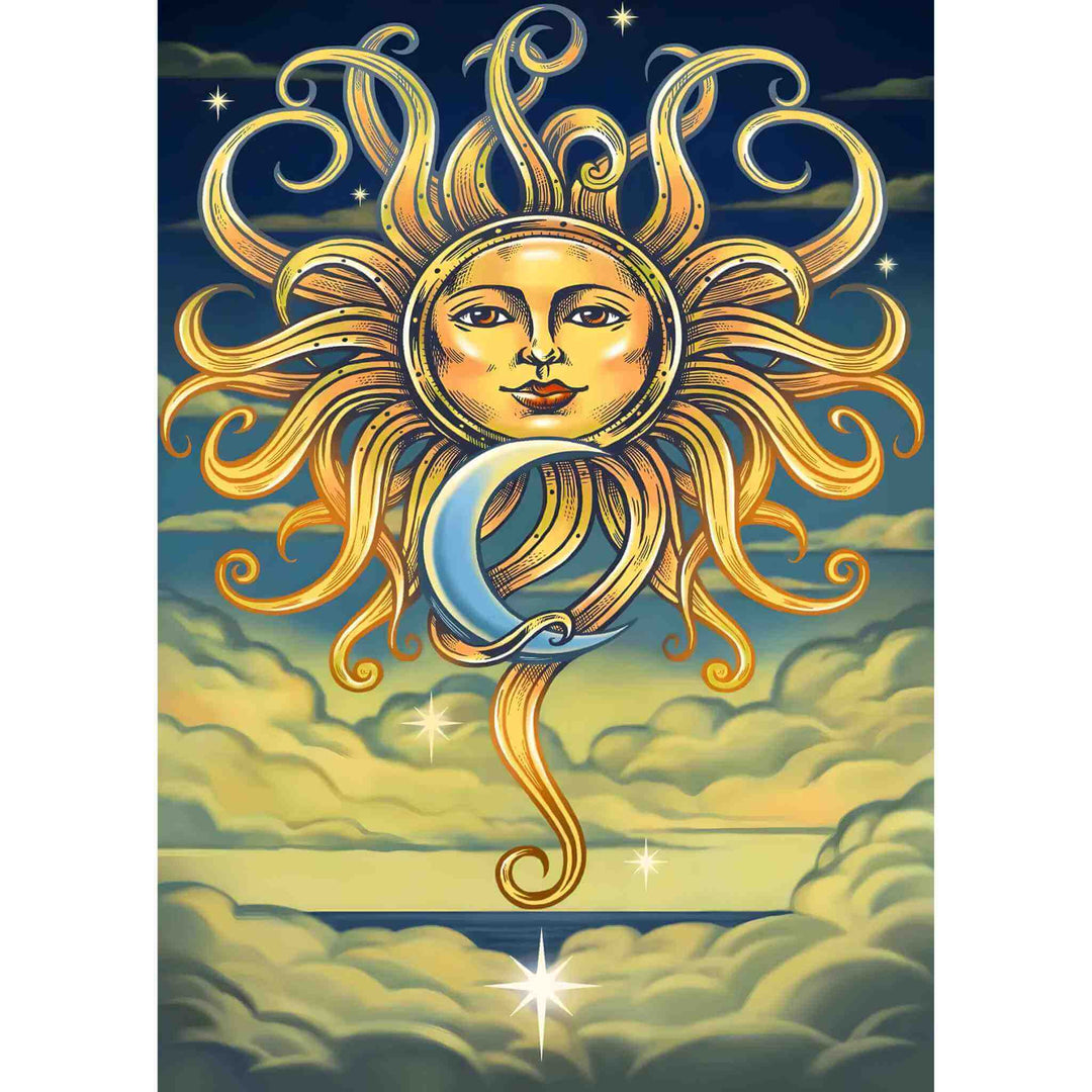 3-D Intertwined Sun and Moon Wall Hanging Tapestry - Up N Smoke