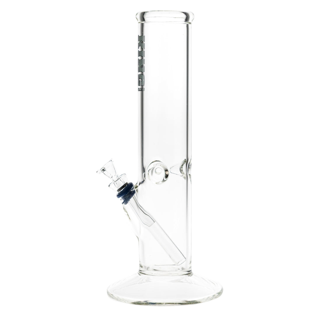 KV 50mmx10” Flare Slide Water Pipe Black Color left side angle on a white background - Up N Smoke