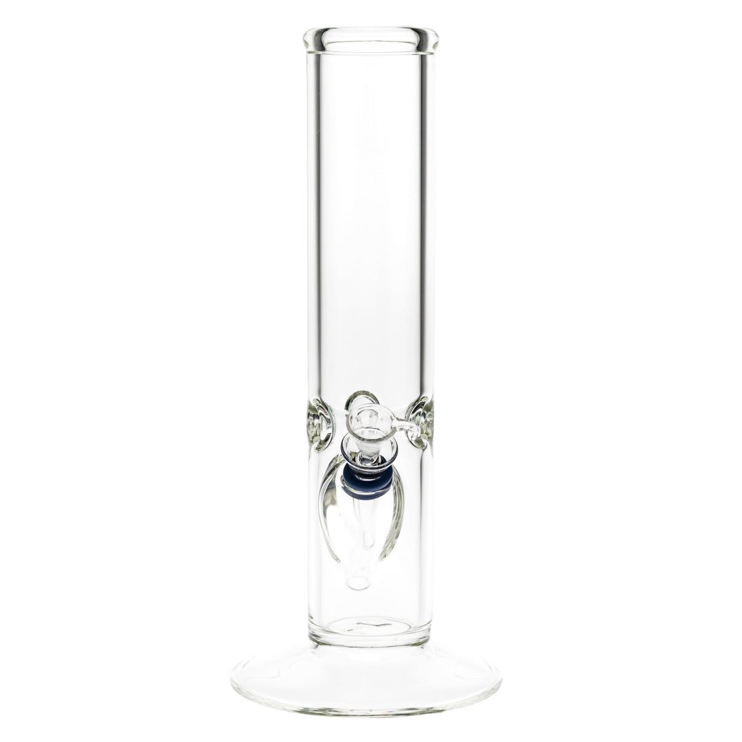 KV 50mmx10” Flare Slide Water Pipe Clear glass front angle on a white background - Up N Smoke
