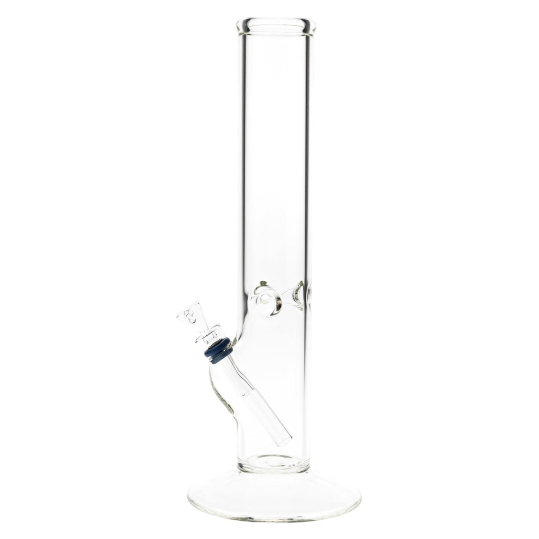 KV 50mmx12” Flare Slide Water Pipe Clear left angle on a white background - Up N Smoke