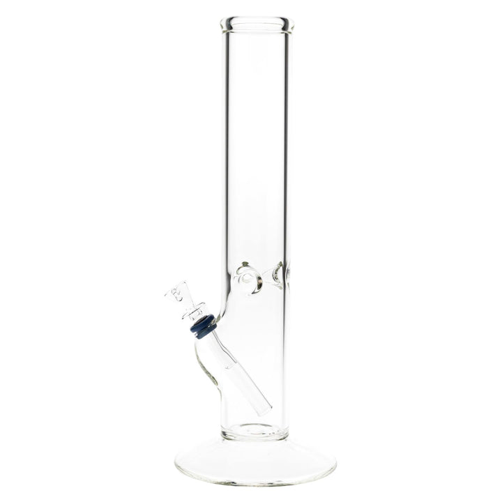 KV 50mmx12” Flare Slide Water Pipe Clear left angle on a white background - Up N Smoke