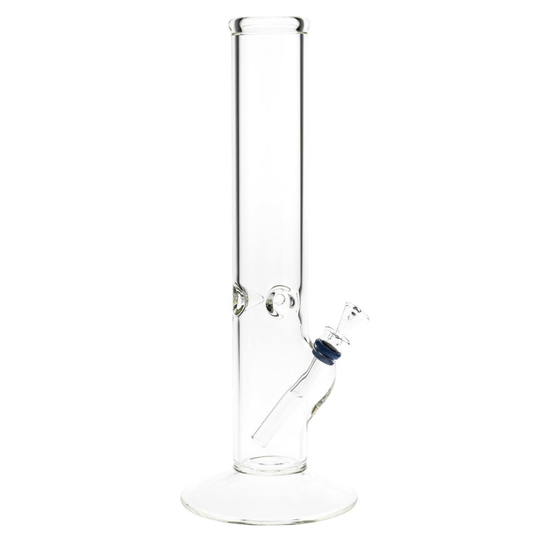 KV 50mmx12” Flare Slide Water Pipe Clear right angle on a white background - Up N Smoke