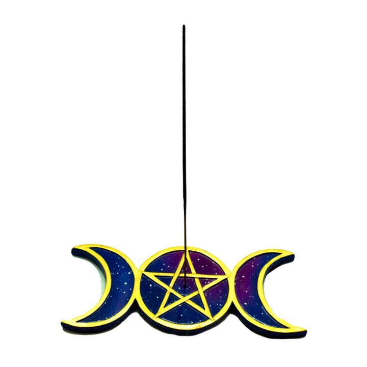 Pentagram and Triple Moon Incense Burner