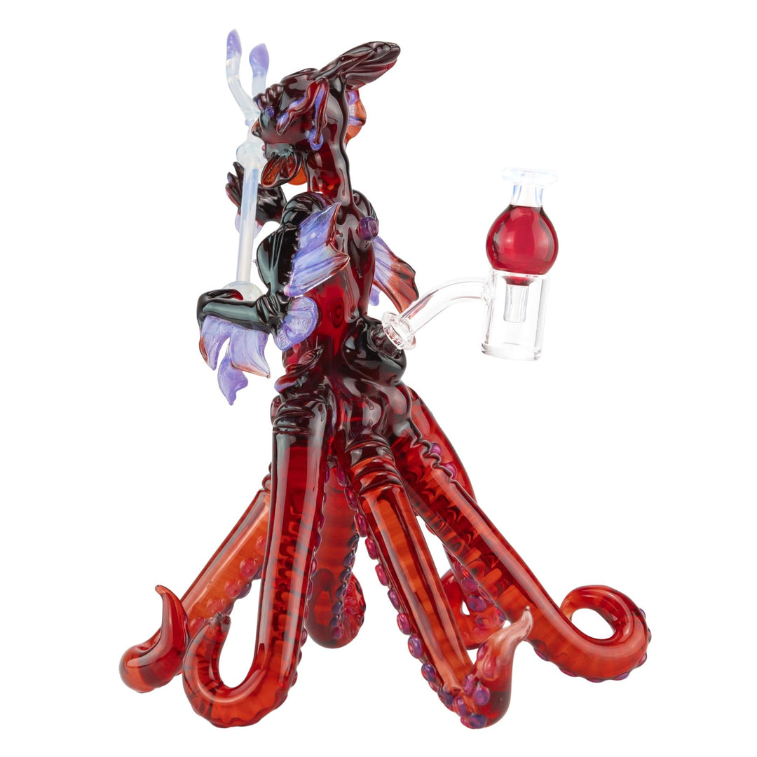Mama Glass x Merc x Smitty Tentacle Goddess Rig on a white background back left facing - Up N Smoke
