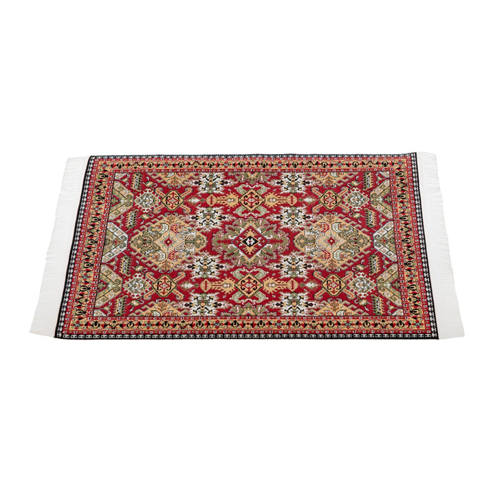"Decorative rug placemat that comes with an AJ Roberts Wig Wag Drum Set on a white background," - Up N Smoke.