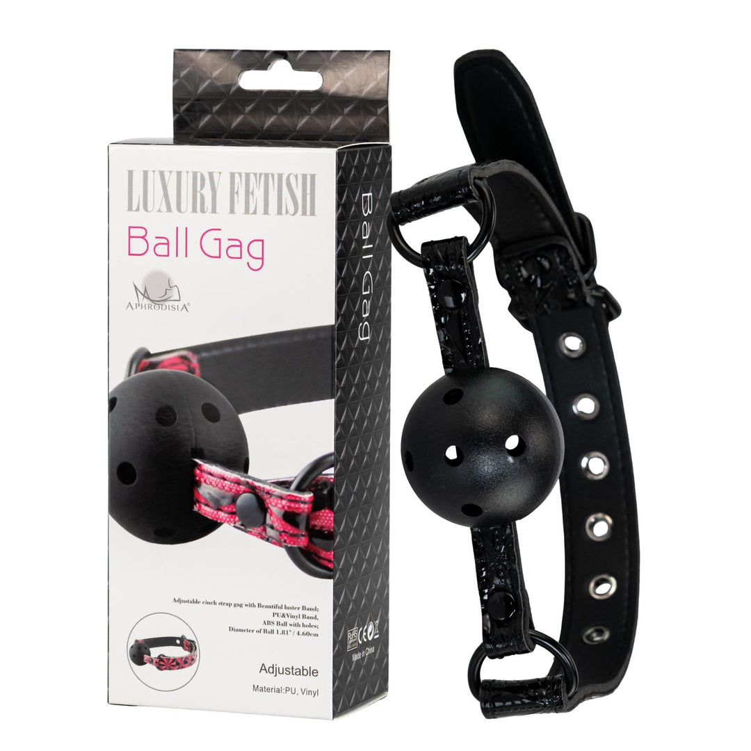 Adjustable Ball Gag displayed on a white background showcasing the product and packaging - Up N Smoke