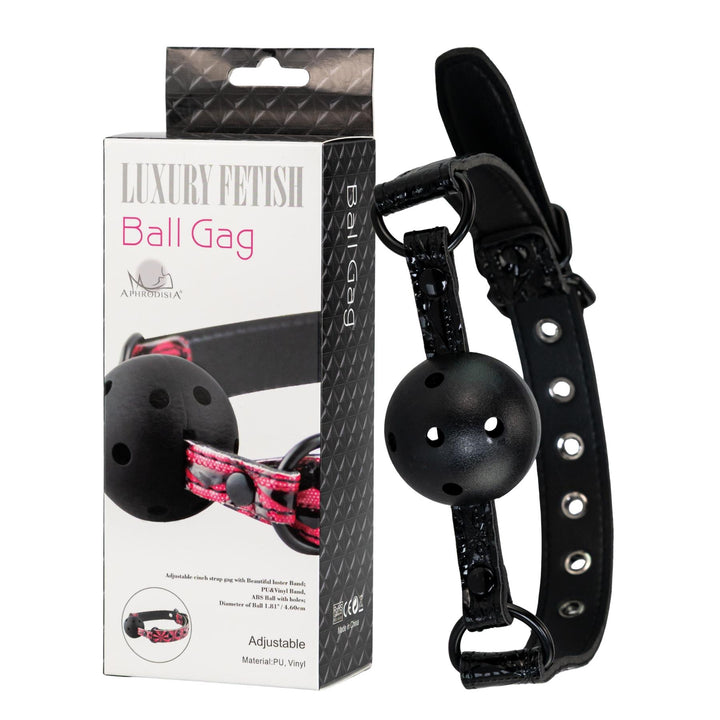 Adjustable Ball Gag displayed on a white background showcasing the product and packaging - Up N Smoke