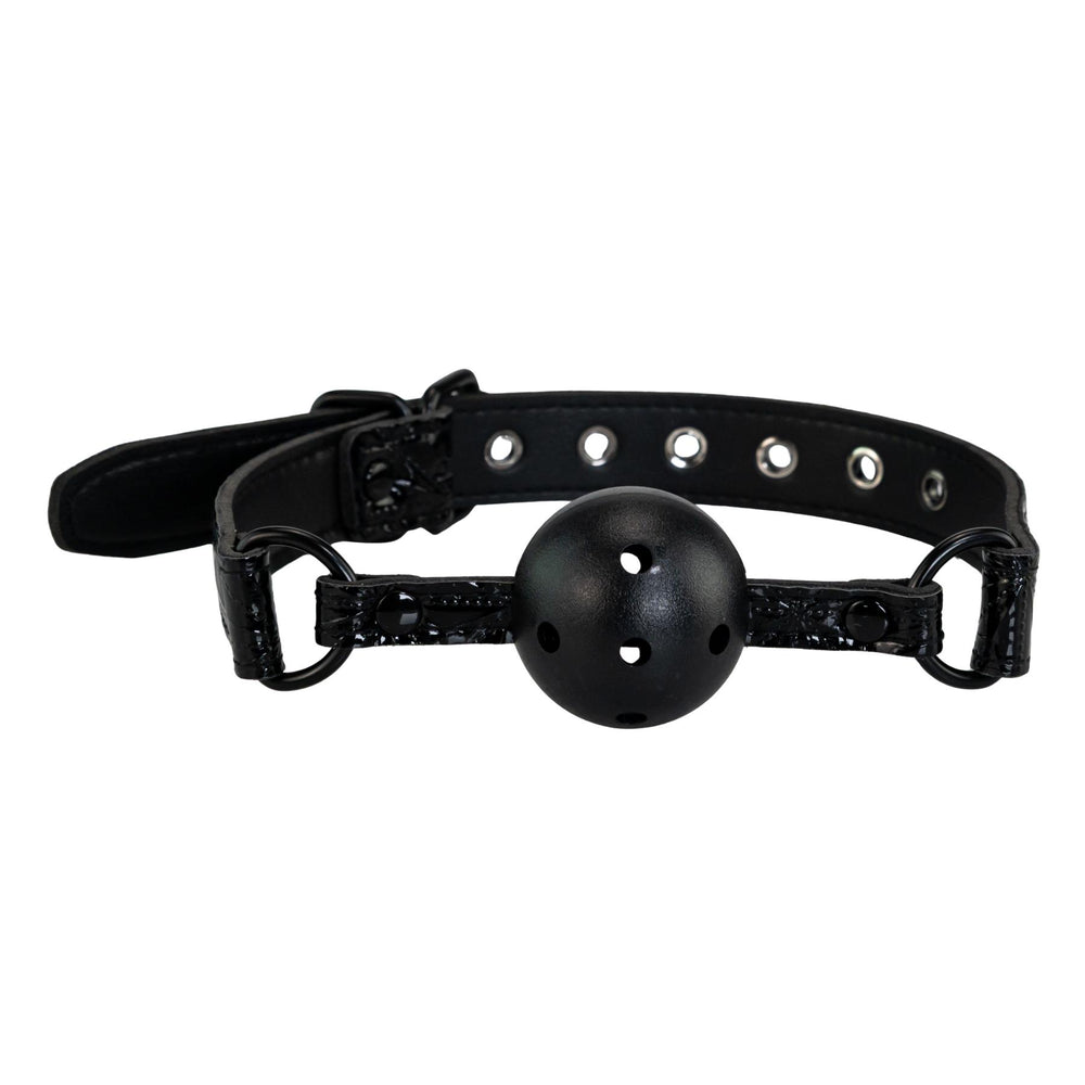 Adjustable Ball Gag displayed on a white background front angle - Up N Smoke