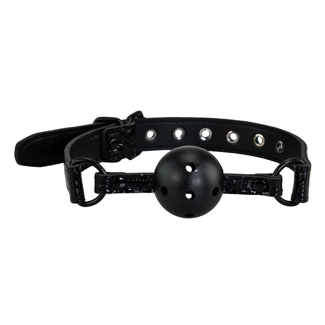 Adjustable Ball Gag displayed on a white background front angle - Up N Smoke