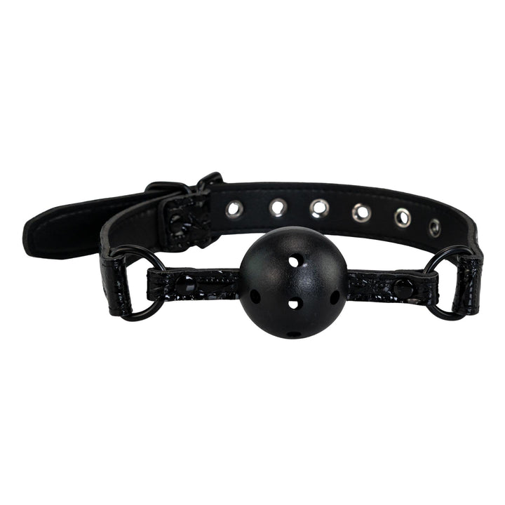 Adjustable Ball Gag displayed on a white background front angle - Up N Smoke