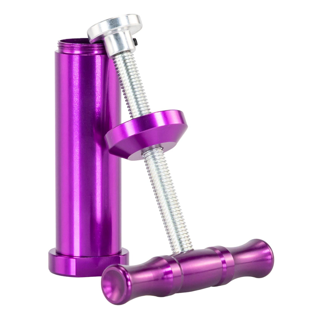 Aluminum Pollen Press compacting purple color, apart - Up N Smoke