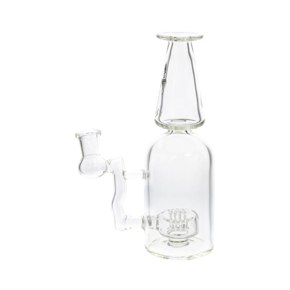 "Left-side view of an American Helix Bottle Rocket Bubbler on a white background," - Up N Smoke.