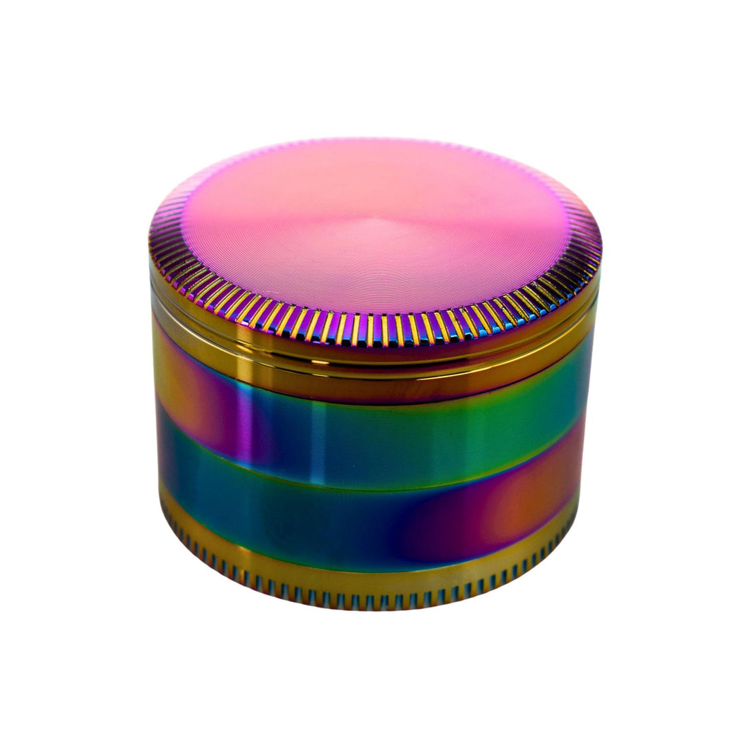 "Anodized 4-Piece Grinder on a white background," - Up N Smoke.