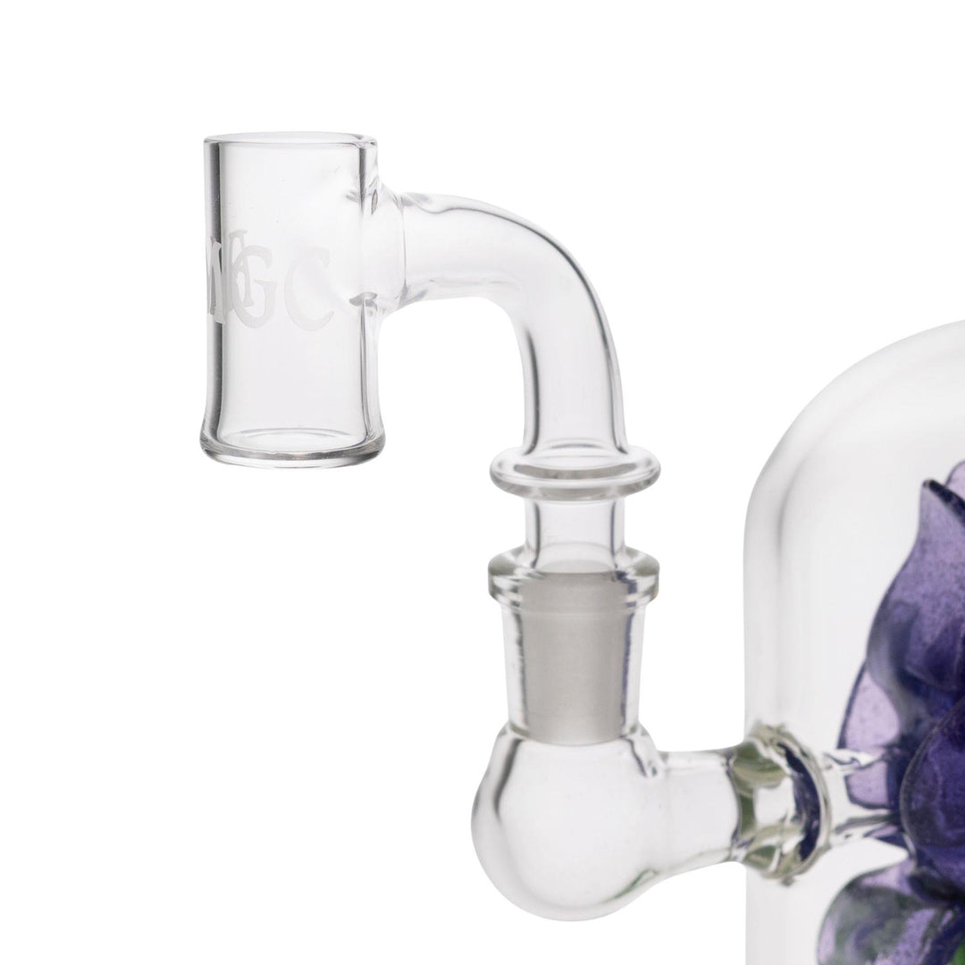 "Left side of an Austin Made Glass Company 14mm Flat Nail on a white background," - Up N Smoke.