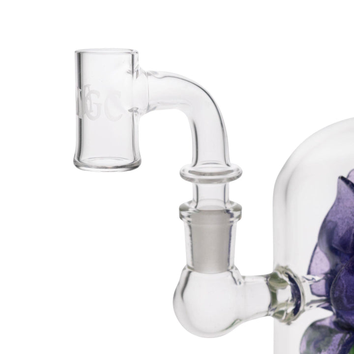 "Left side of an Austin Made Glass Company 14mm Flat Nail on a white background," - Up N Smoke.
