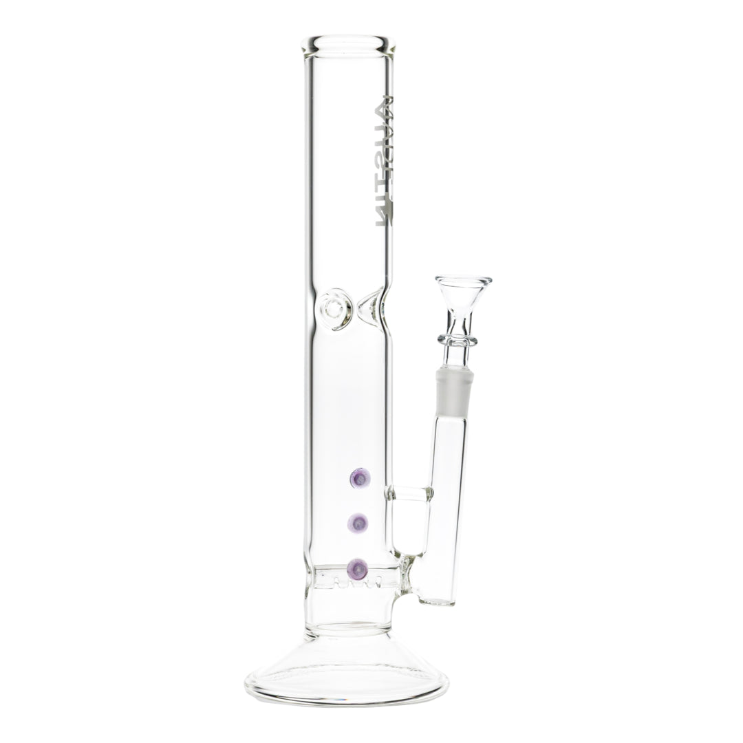 Austin Made 13” Straight Tube Inline Perc on a white background right facing angle - Up N Smoke