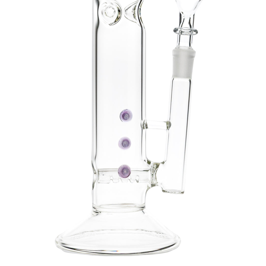 Austin Made 13” Straight Tube Inline Perc on a white background close up - Up N Smoke