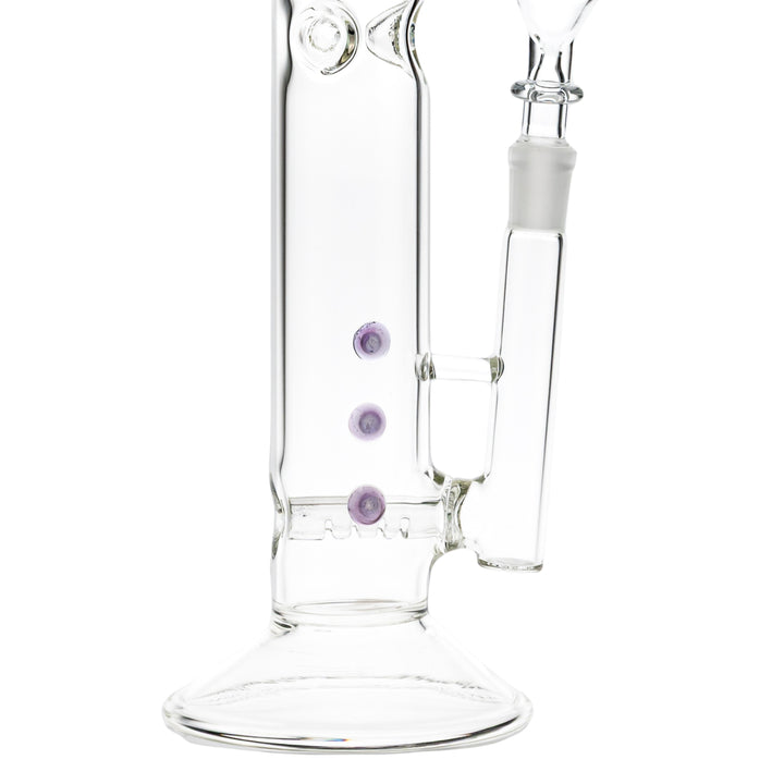 Austin Made 13” Straight Tube Inline Perc on a white background close up - Up N Smoke