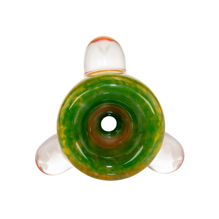 "Interior of a Rasta Bam Bam Glass 18/19mm Frit Bowl on a white background," - Up N Smoke.