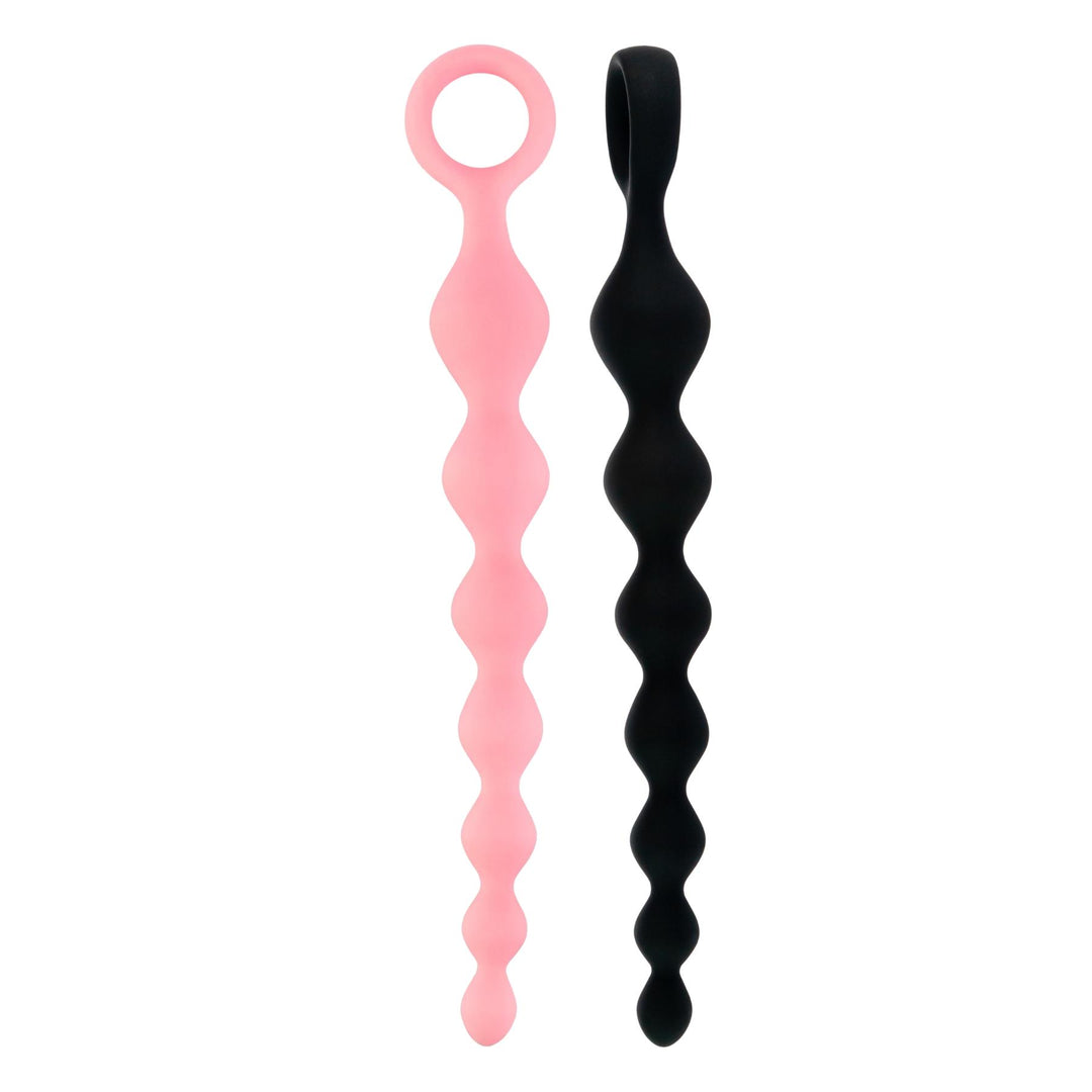 Beaded 8-inch Silicone Anal Plug group photo on a white background - Up N Smoke