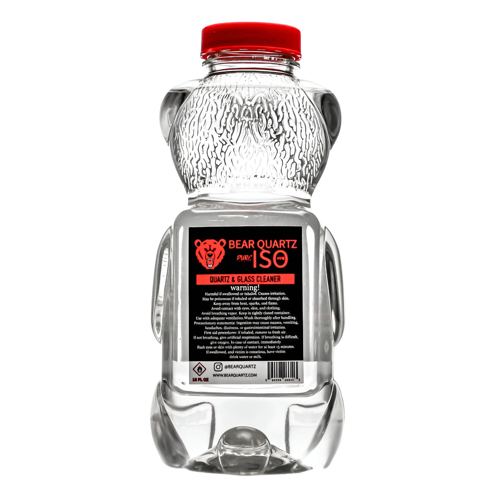 Bear Quartz 99% Isopropyl Alcohol Cleaner back angle on a white background - Up N Smoke