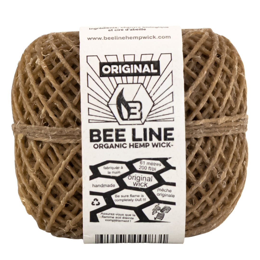 Bee Line Hemp Wick 200ft Thin displayed on a white background - Up N Smoke