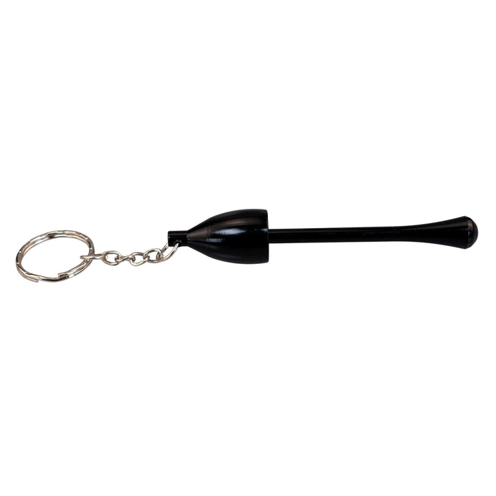 "Black Mushroom Keychain Hand Pipe on a white background," - Up N Smoke.