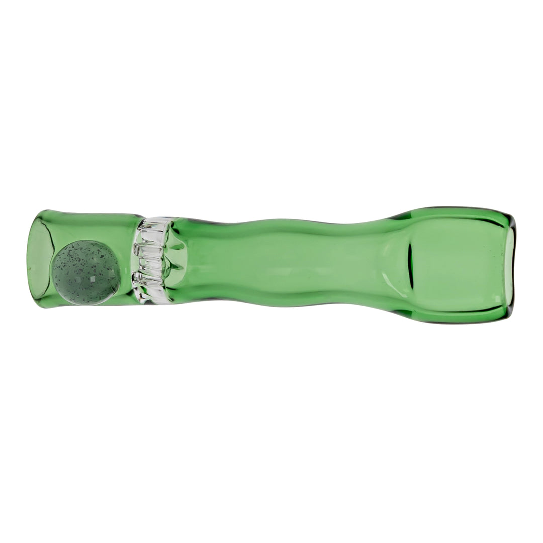 Blazing Honeycomb Chillum on a white background Green with Pink - Up N Smoke