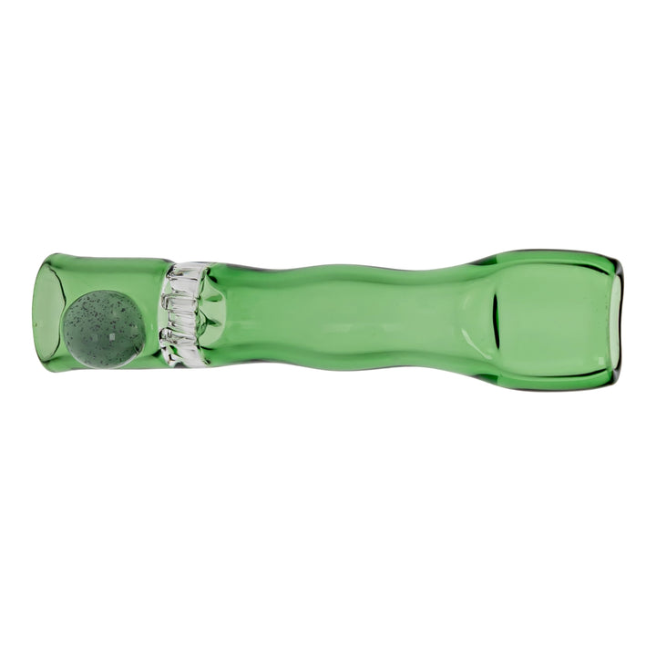 Blazing Honeycomb Chillum on a white background Green with Pink - Up N Smoke