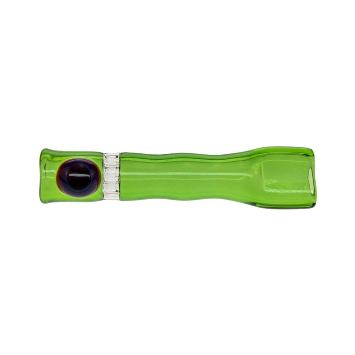 Blazing Honeycomb Chillum on a white background Green with Purple - Up N Smoke