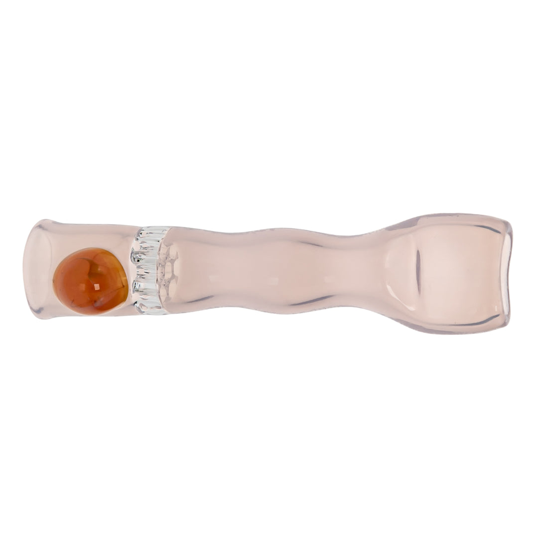 Blazing Honeycomb Chillum on a white background Pink with Amber - Up N Smoke