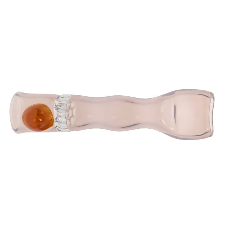 Blazing Honeycomb Chillum on a white background Pink with Amber - Up N Smoke