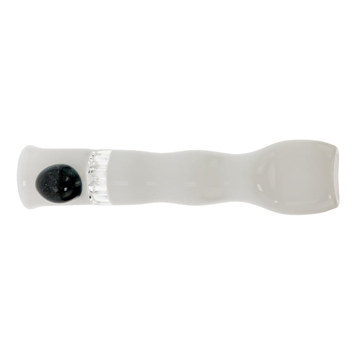 Blazing Honeycomb Chillum on a white background White with Unobtainium - Up N Smoke