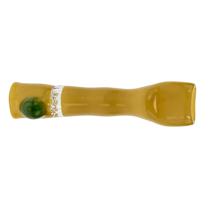 Blazing Honeycomb Chillum on a white background Yellow with Green - Up N Smoke