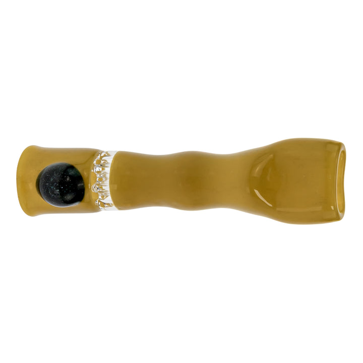 Blazing Honeycomb Chillum on a white background Yellow with Unobtainium - Up N Smoke