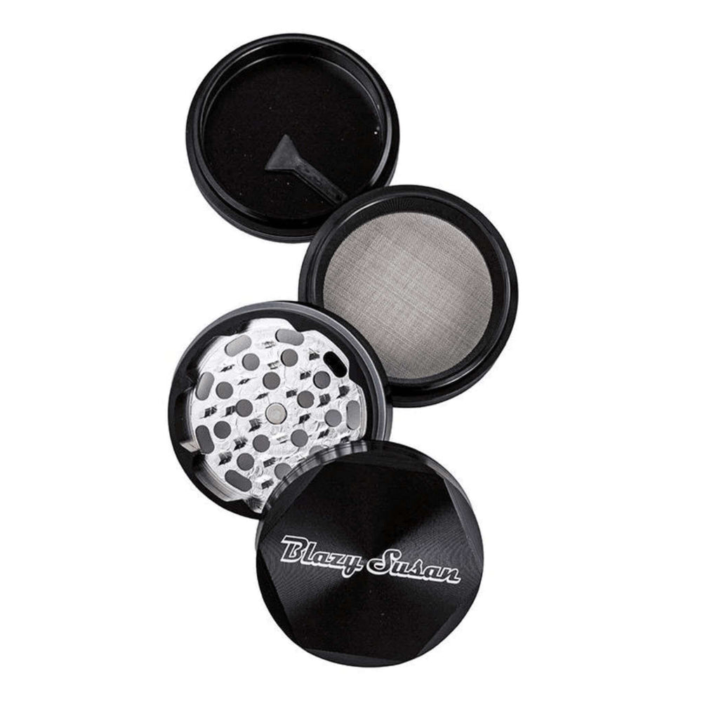 Blazy Susan Black 4pc Herb Grinder - Up N Smoke