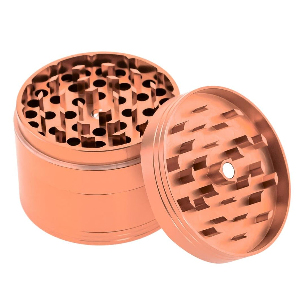 Blazy Susan 4 Piece Rose Gold Grinder displayed on a white background second angle - Up N Smoke
