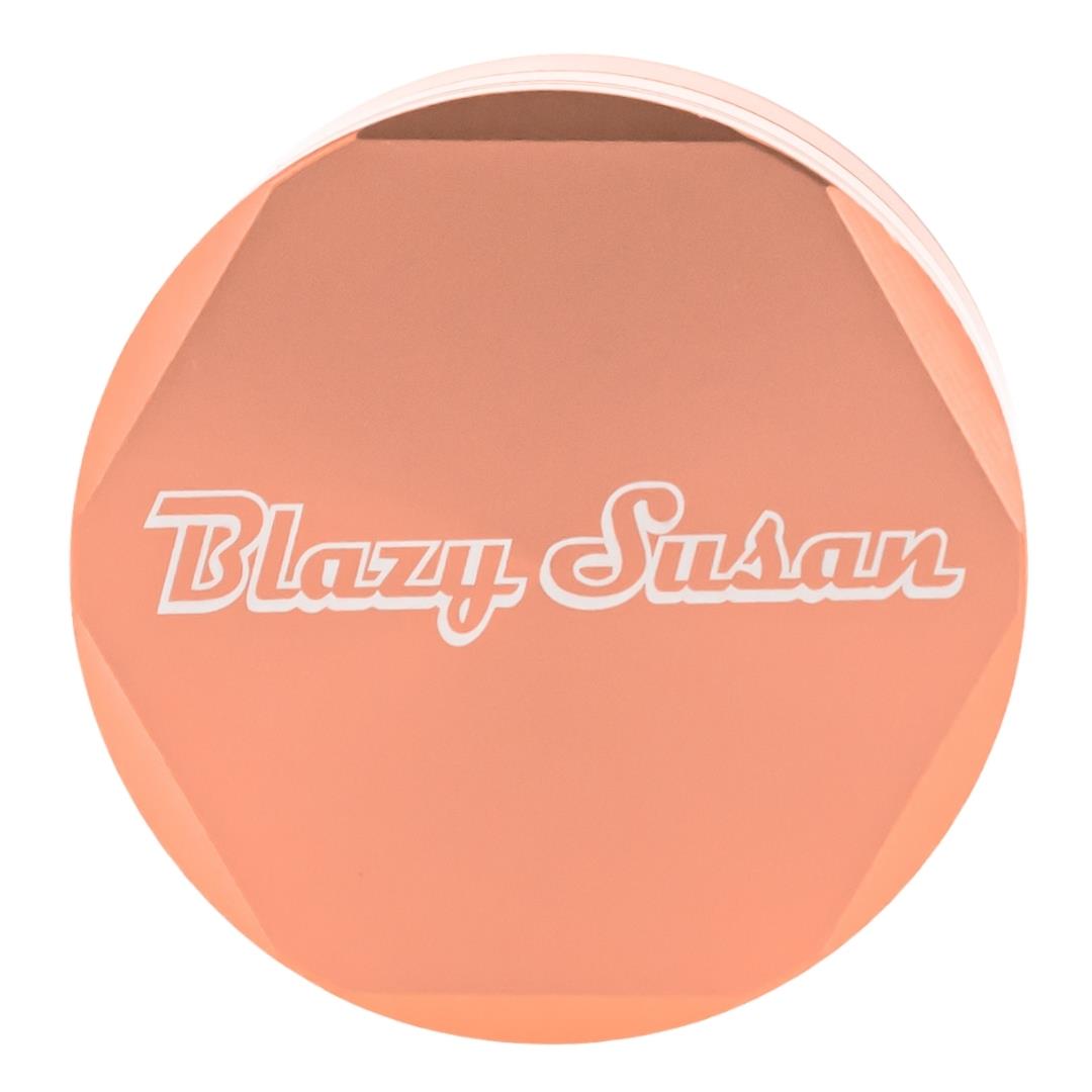 Blazy Susan 4 Piece Rose Gold Grinder displayed on a white background front angle - Up N Smoke
