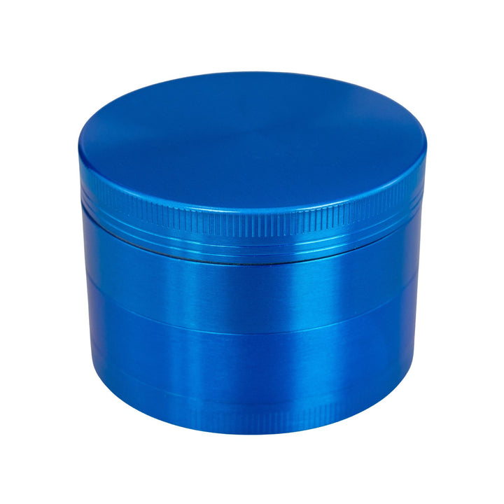 "Blue Classic 4-Piece Grinder on a white background," - Up N Smoke.