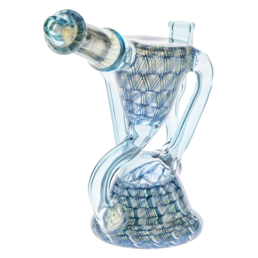 Blue Jay Coilpot Recycler Blue Rig on a white background slight side angle - Up N Smoke
