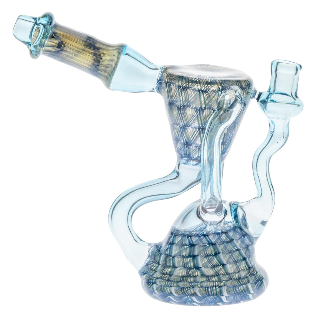 Blue Jay Coilpot Recycler Blue Rig on a white background left angle - Up N Smoke