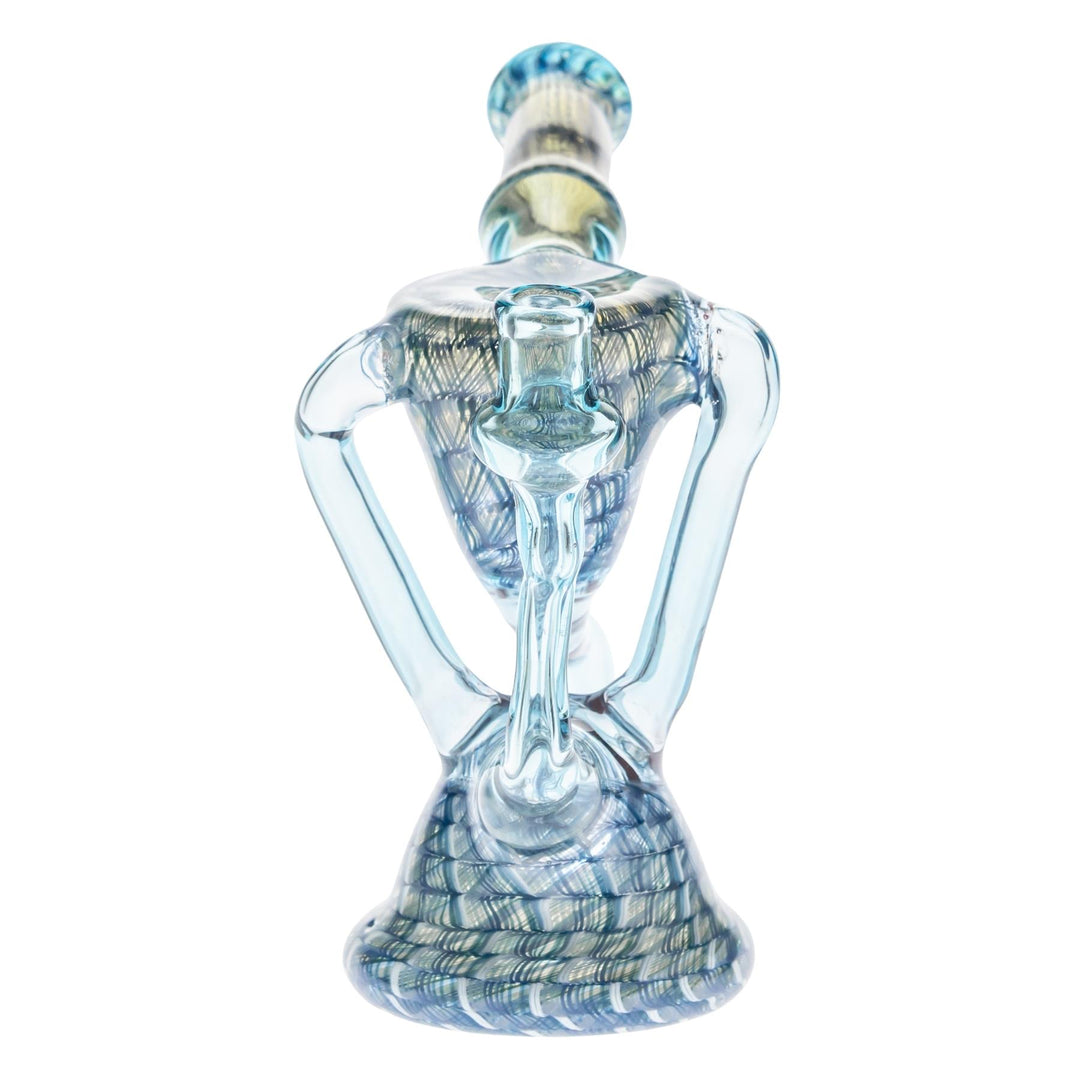 Blue Jay Coilpot Recycler Blue Rig on a white background back angle - Up N Smoke