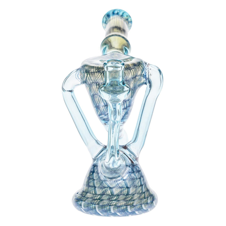 Blue Jay Coilpot Recycler Blue Rig on a white background back angle - Up N Smoke